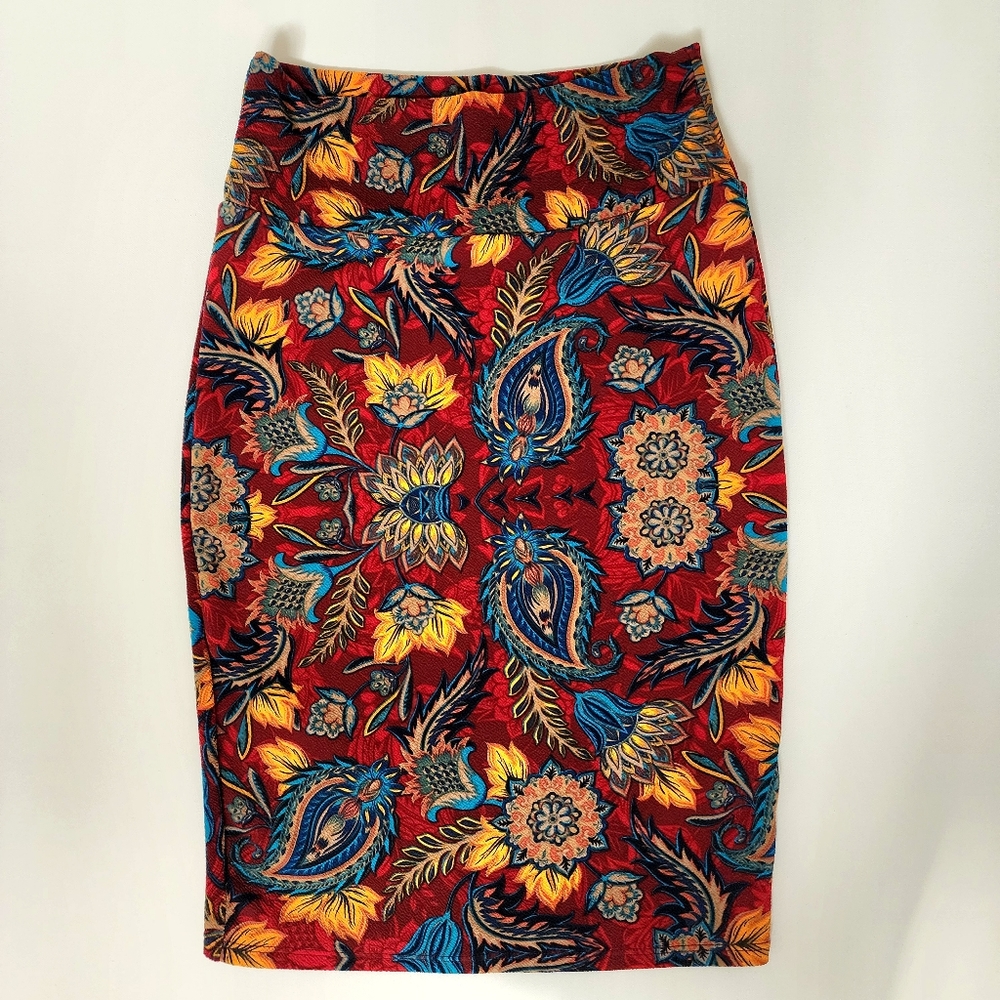 Bodycon Skirt Pensil Midi Mini Skirt Size M/S Stretchy BOHO Print